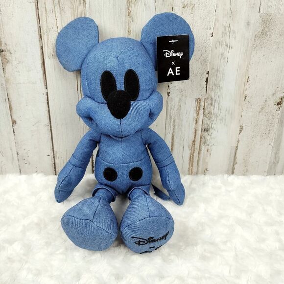 Disney and American Eagle Denim Mickey Mouse Plush Doll Blue - Picture 1 of 7